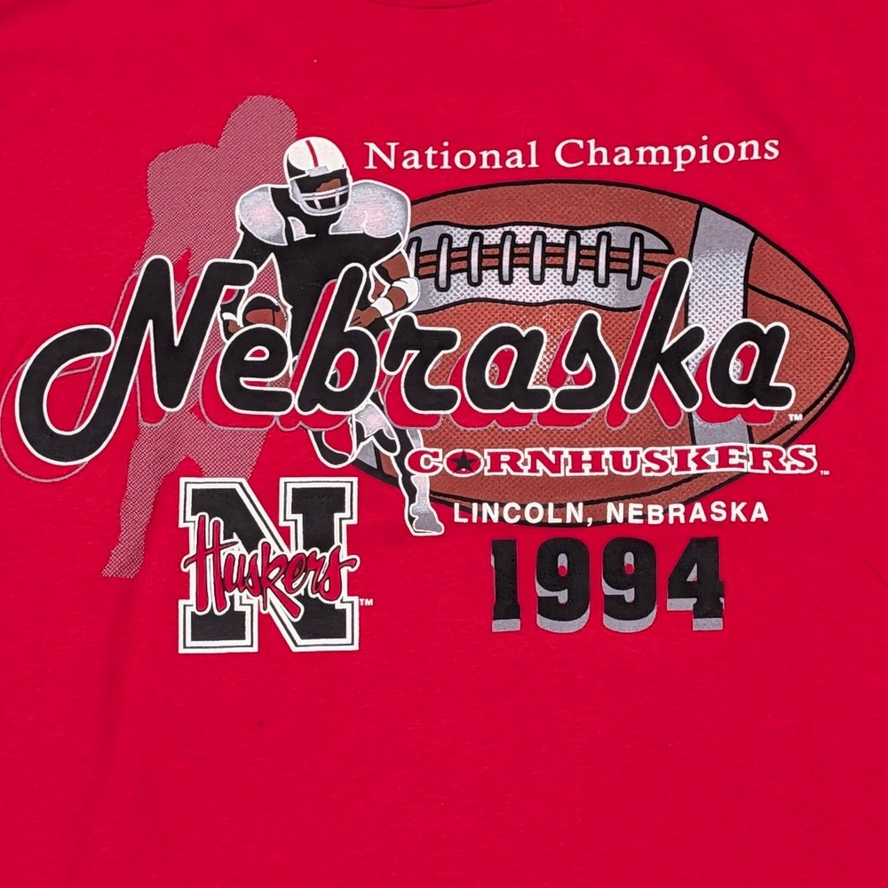 Vintage Galt Sand Nebraska Cornhuskers 1994 National Champions Red T-Shirt L USA